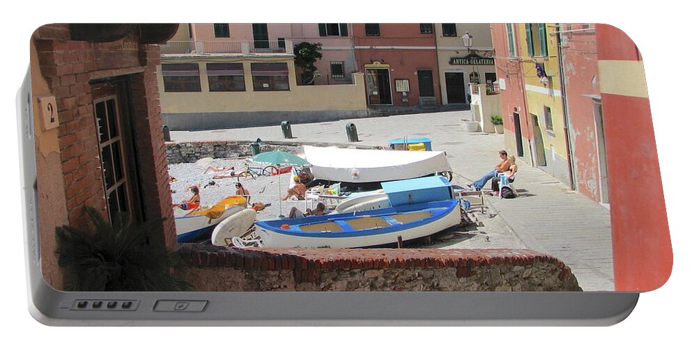 Cityscape Portable Battery Charger featuring the photograph Boccadasse- Genoa- Harbor by Italian Art