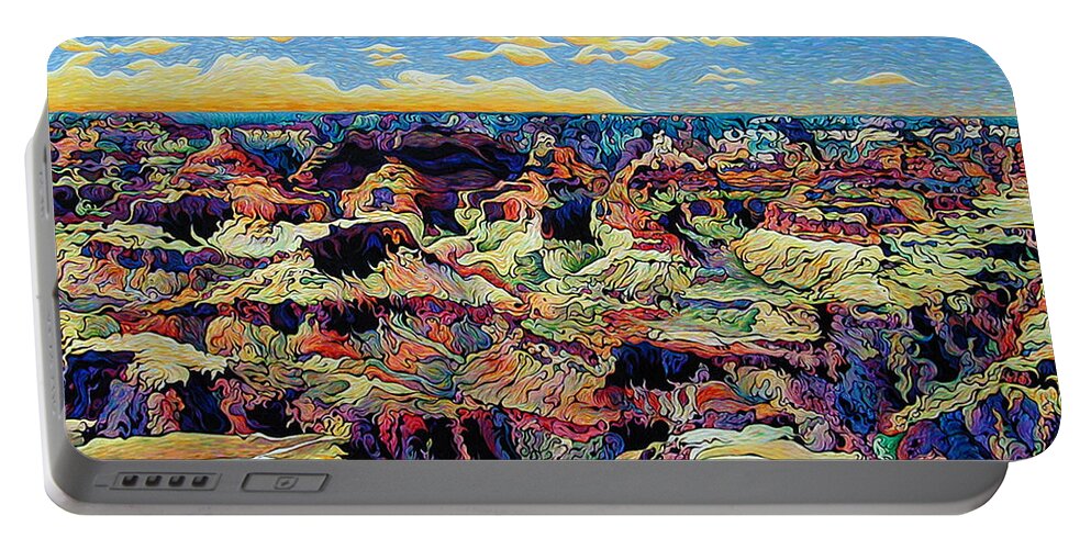 Grand Canyon Portable Battery Charger featuring the painting Bodacious Canyon Echo by Amy Ferrari