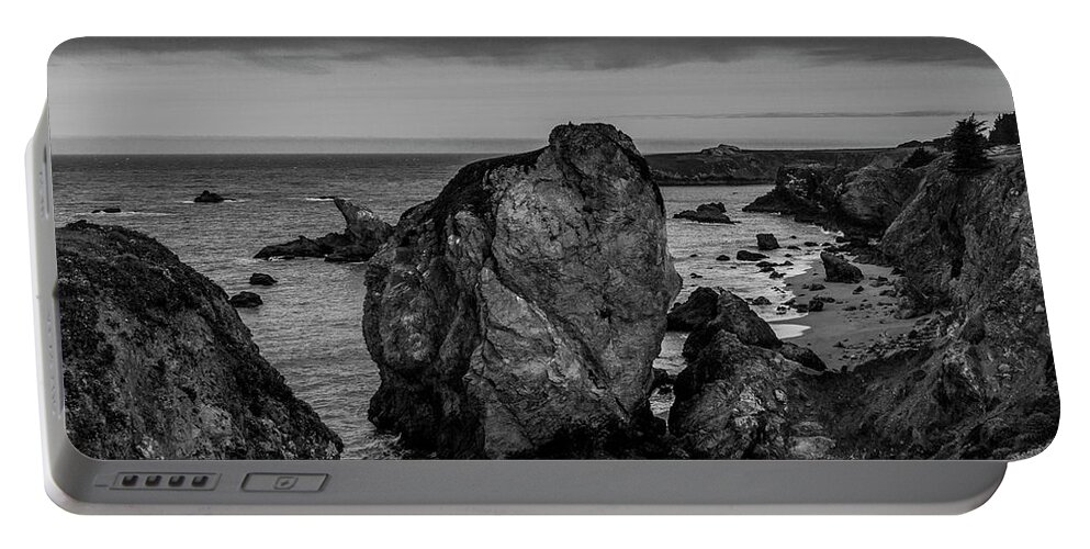Bodega Bay Portable Battery Charger featuring the photograph Bodega Bay Rock Formation by Bruce Bottomley