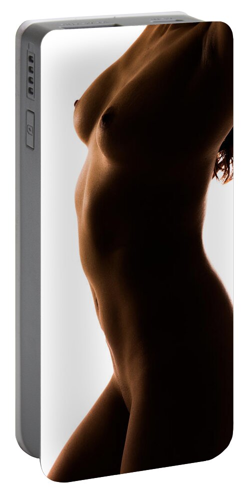 Silhouette Portable Battery Charger featuring the photograph Bodyscape 185 by Michael Fryd