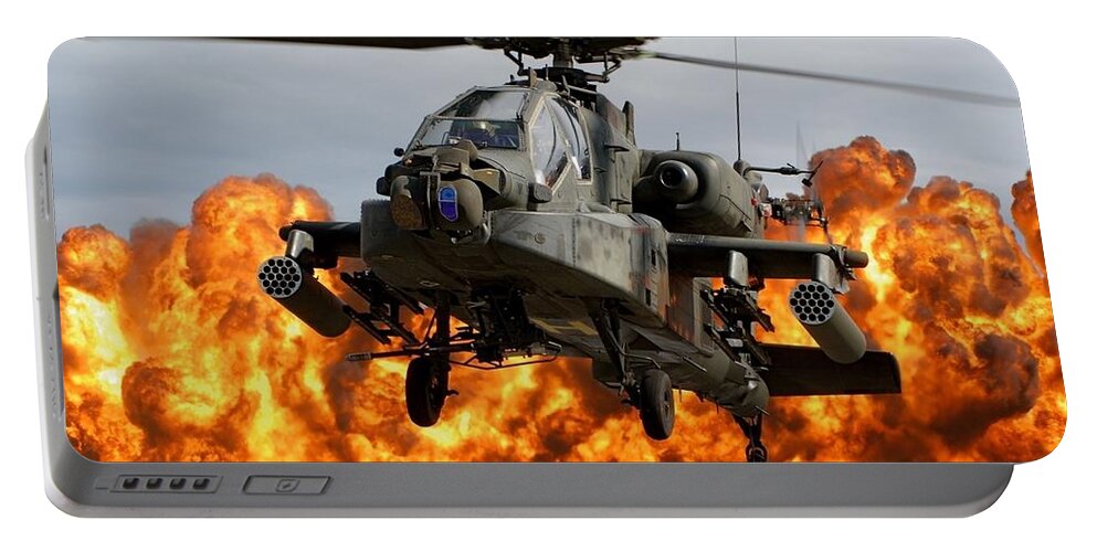 Boeing Ah-64 Apache Portable Battery Charger featuring the photograph Boeing Ah-64 Apache by Jackie Russo