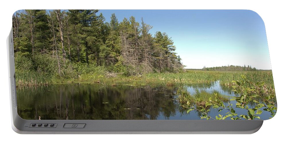 Bog Portable Battery Charger featuring the photograph Bog Reflections by Valerie Kirkwood