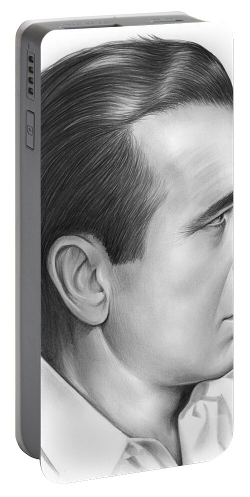 Bogart Portable Battery Charger featuring the drawing Bogart by Greg Joens