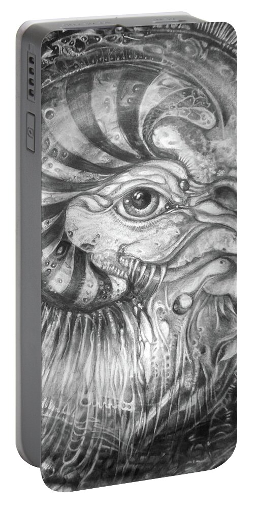 Art Of The Mystic Portable Battery Charger featuring the drawing BOGOMILS AVATAR REVISITED progress by Otto Rapp