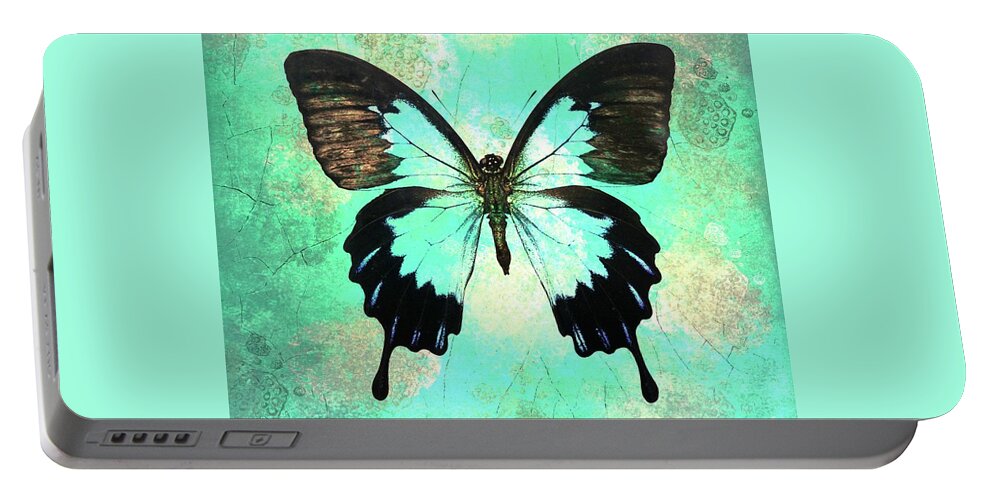 Butterfly Portable Battery Charger featuring the digital art Bold Butterfly by Tina LeCour