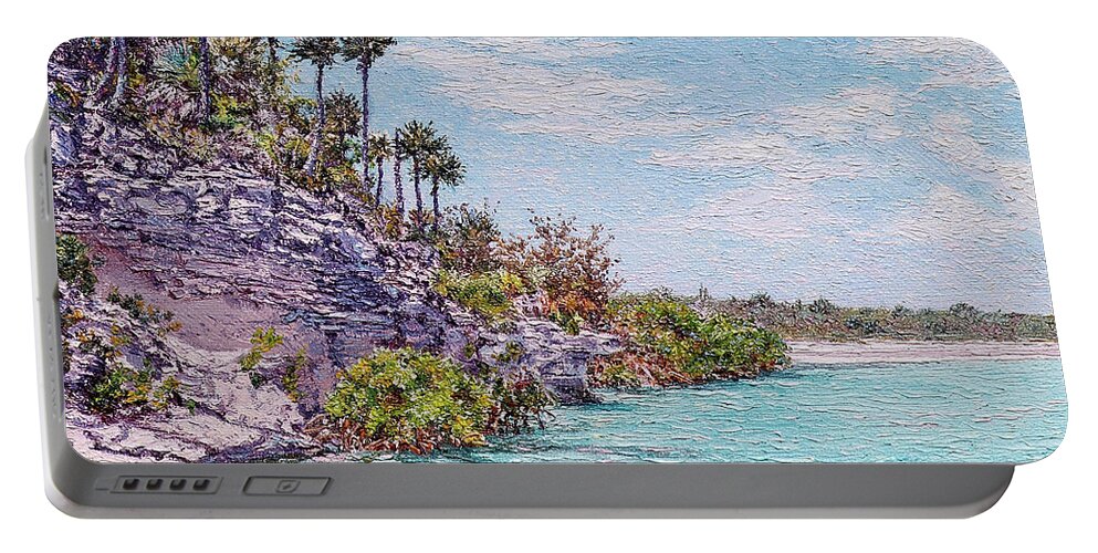 Eddie Portable Battery Charger featuring the painting Bonefish Creek by Eddie Minnis