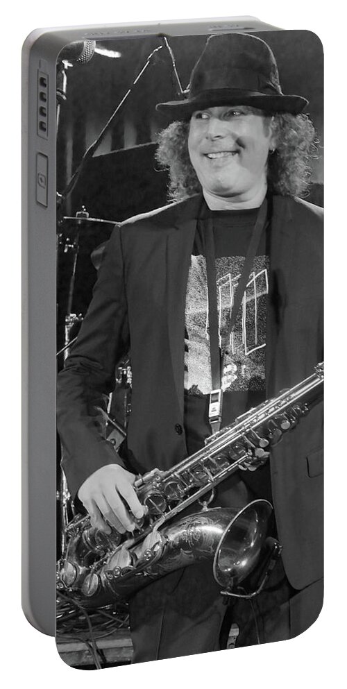 Boney James Portable Battery Charger featuring the photograph Boney James Smiling at Hub City '17 by Leon deVose