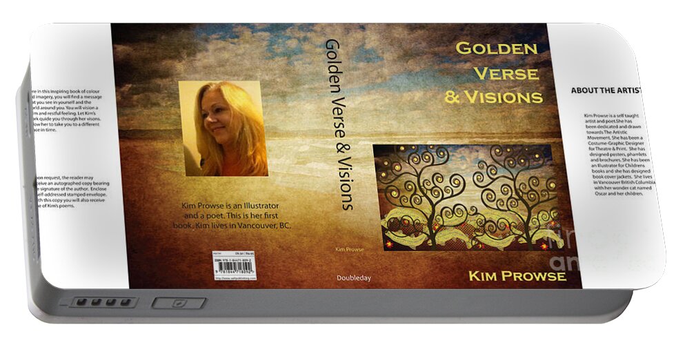 Book Jacket Cover Portable Battery Charger featuring the digital art My Book Jacket by Kim Prowse