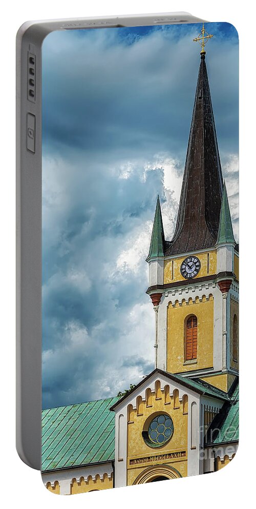 Old Portable Battery Charger featuring the photograph Borgholm Church Steeple by Antony McAulay