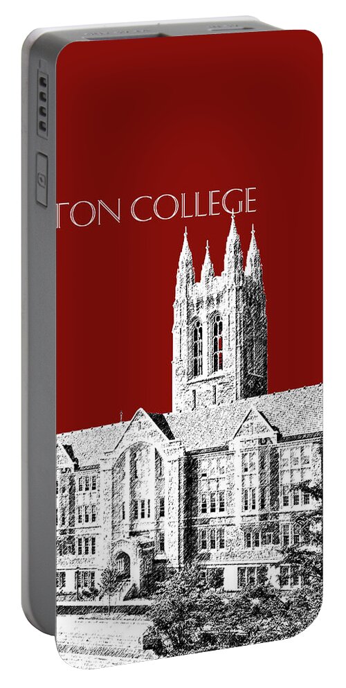 University Portable Battery Charger featuring the digital art Boston College - Maroon by DB Artist