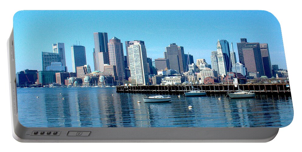 Boston Portable Battery Charger featuring the photograph Boston Skyline C by Caroline Stella