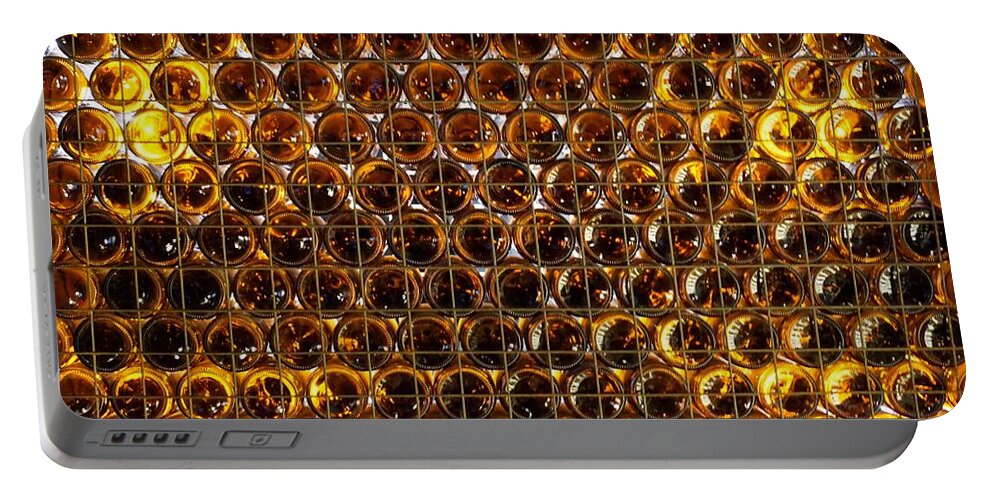 Amber Portable Battery Charger featuring the photograph Bottles of Beer on the Wall by Sandra Lee Scott