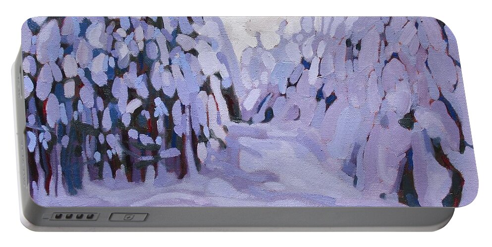 783 Portable Battery Charger featuring the painting Boughs Before the Wind by Phil Chadwick