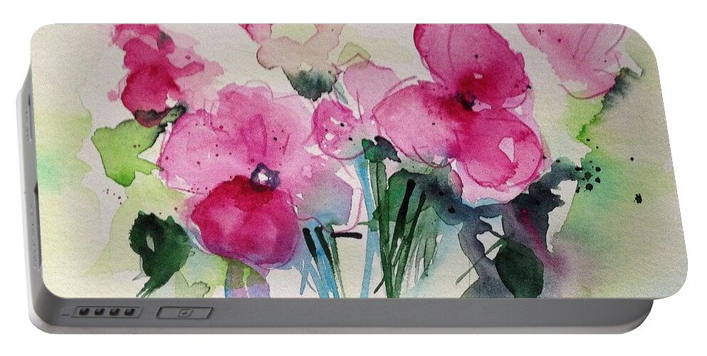 Flowers Portable Battery Charger featuring the painting Bouquet 5 by Britta Zehm