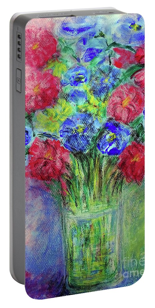 Bouquet Portable Battery Charger featuring the painting Bouquet by Jasna Dragun