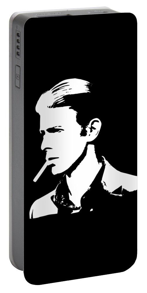 Bowie Portable Battery Charger featuring the digital art Bowie Pop Art by Filip Schpindel