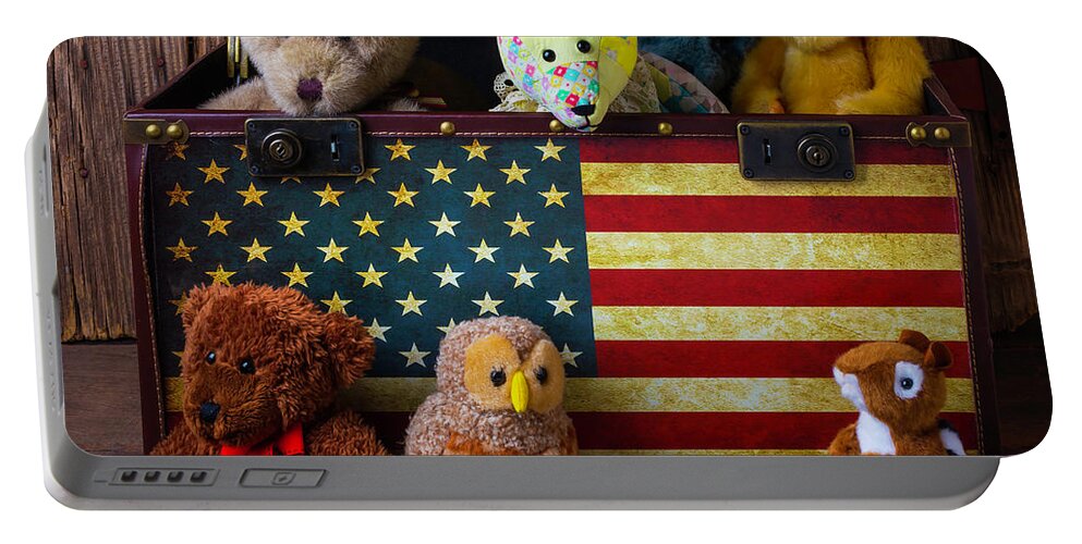 Teddy Bear Portable Battery Charger featuring the photograph Box Full Of Bears by Garry Gay