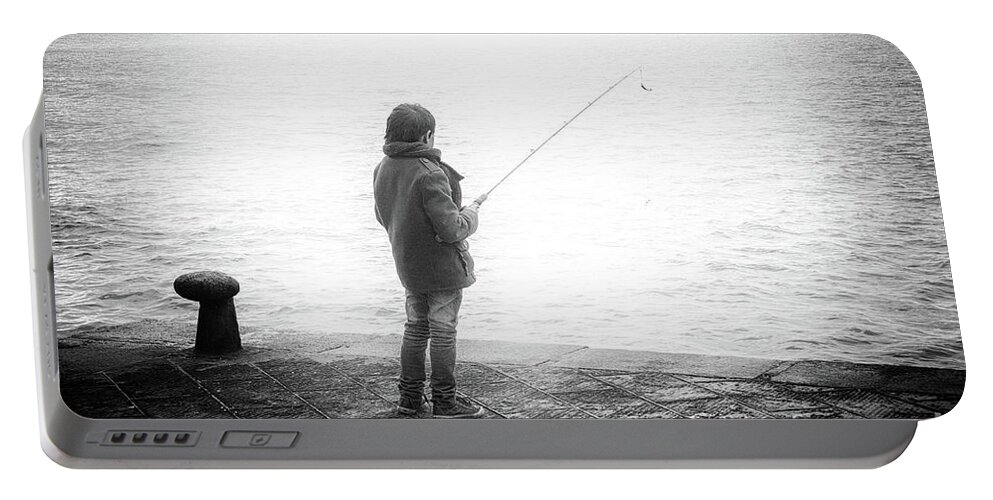 Fishing Portable Battery Charger featuring the photograph Boyhood by Becqi Sherman