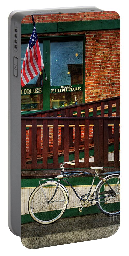 Bicycle Portable Battery Charger featuring the photograph Bozeman Antique Bicycle by Craig J Satterlee