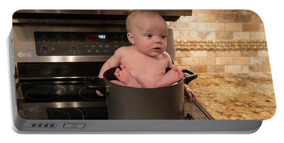 Baby Portable Battery Charger featuring the photograph Braydon Soup by Lorraine Baum