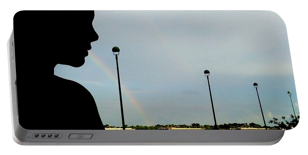 Nola Portable Battery Charger featuring the photograph Breathtaking Rainbow Along The Mississipppi River In New Orleans by Michael Hoard
