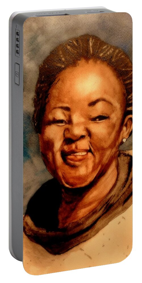 Portrait Portable Battery Charger featuring the painting Brenda by Betty-Anne McDonald