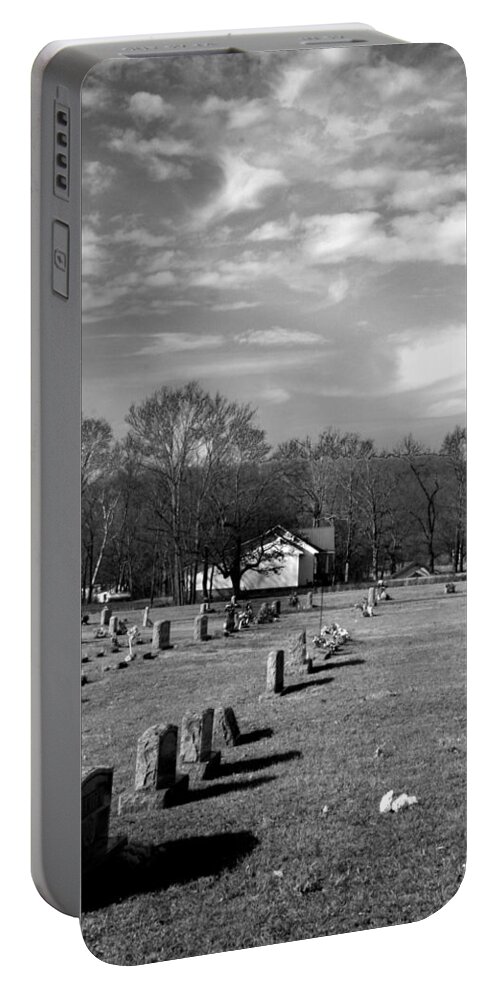 Ansel Adams Portable Battery Charger featuring the photograph Brentway-cemetery by Curtis J Neeley Jr