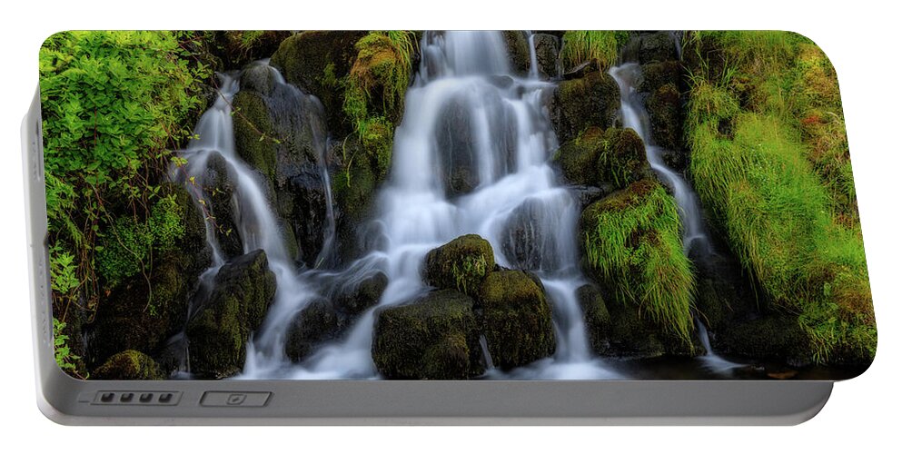 Waterfall Portable Battery Charger featuring the photograph Bride's Veil by Rob Davies