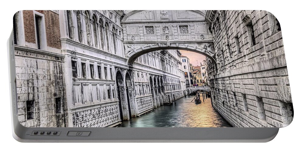 Ancient Portable Battery Charger featuring the photograph Bridge of Sighs by Maria Coulson
