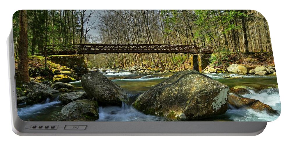 Big Creek Portable Battery Charger featuring the photograph Bridge Over Big Creek by Carol Montoya