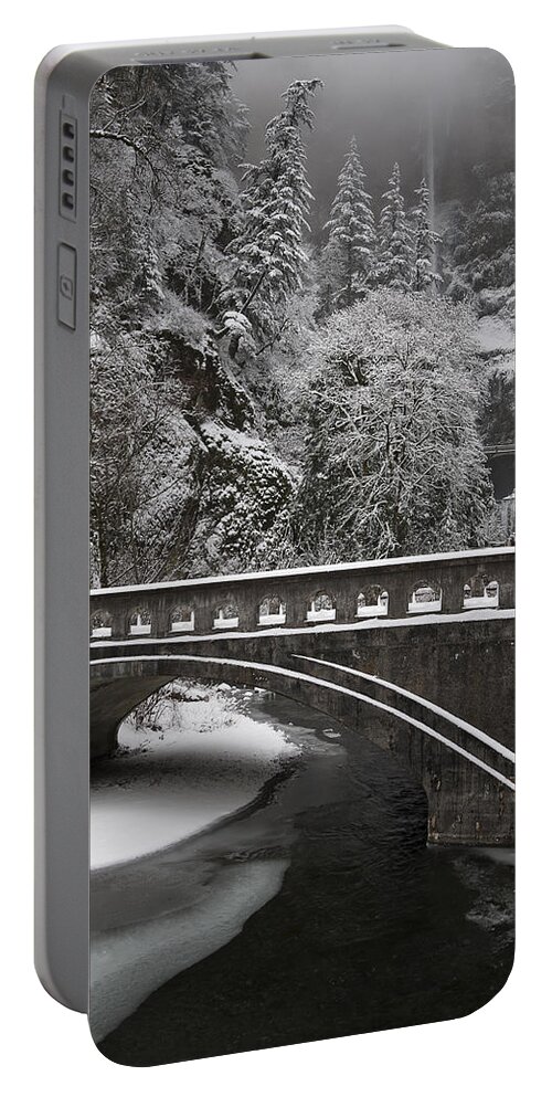 Bridges Of Multnomah Falls Portable Battery Charger featuring the photograph Bridges of Multnomah Falls by Wes and Dotty Weber