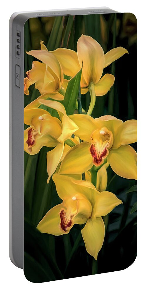 Orchidaceae Portable Battery Charger featuring the photograph Bright Yellow Orchids by Tom Mc Nemar