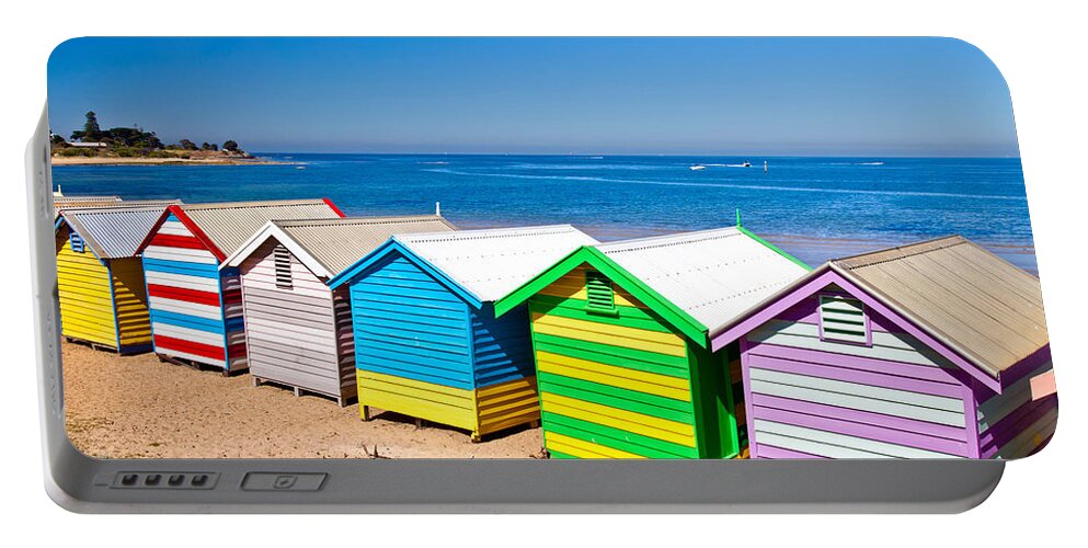 Melbourne Portable Battery Charger featuring the photograph Brighton Beach Huts by Az Jackson