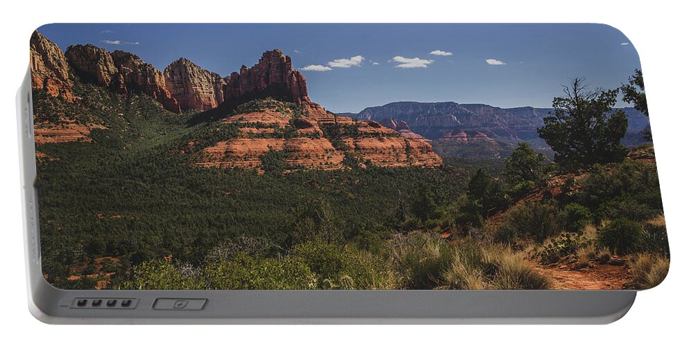 Arizona Portable Battery Charger featuring the photograph Brins Mesa Trail Vista by Andy Konieczny