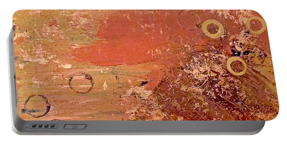 Rust Portable Battery Charger featuring the painting Bronze Oxidation by Jilian Cramb - AMothersFineArt