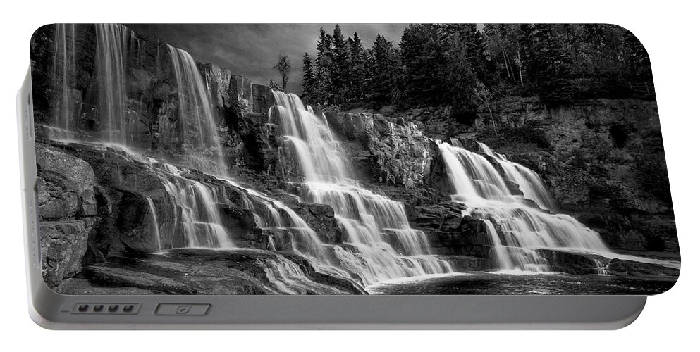  Portable Battery Charger featuring the photograph Brooding Gooseberry Falls by Rikk Flohr