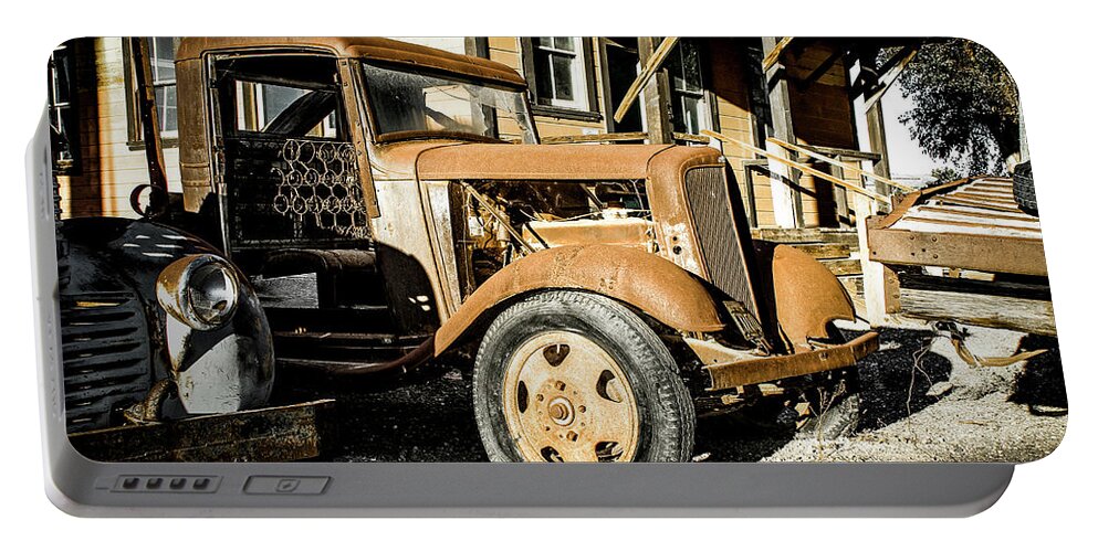 Rusty Truck Portable Battery Charger featuring the photograph Vintage 1935 Chevrolet by Gene Parks