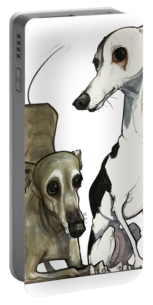 Pet Portrait Portable Battery Charger featuring the drawing Brown 7-1512 by John LaFree