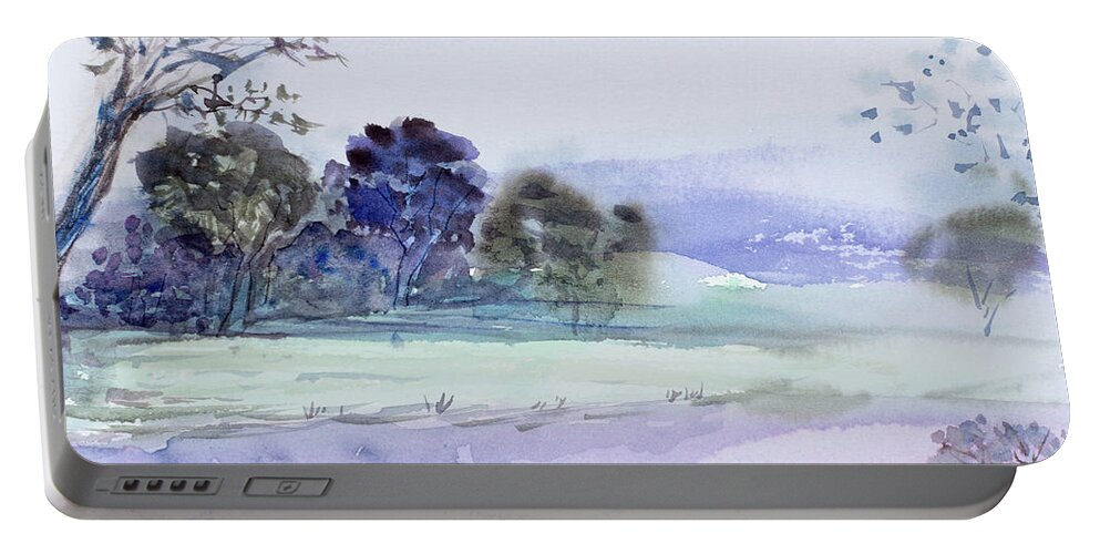 Portable Battery Charger featuring the painting Bruny Island at dusk by Dorothy Darden