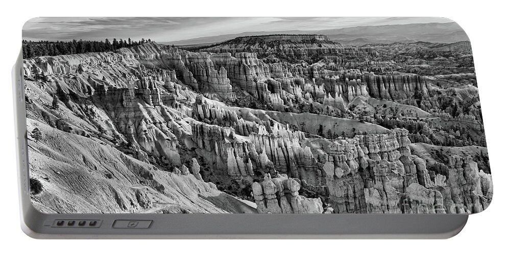 Bryce Canyon Portable Battery Charger featuring the photograph Bryce Hoodoo x BW by Chuck Kuhn