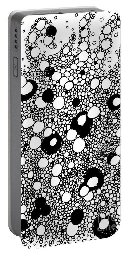 Circles Portable Battery Charger featuring the drawing Bubble Doodle by Sarah Loft