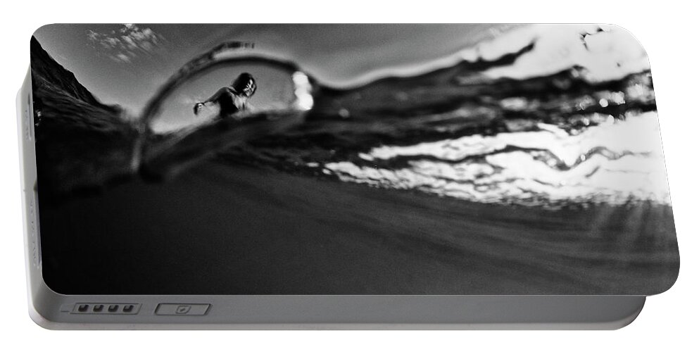 Surfing Portable Battery Charger featuring the photograph Bubble Surfer by Nik West
