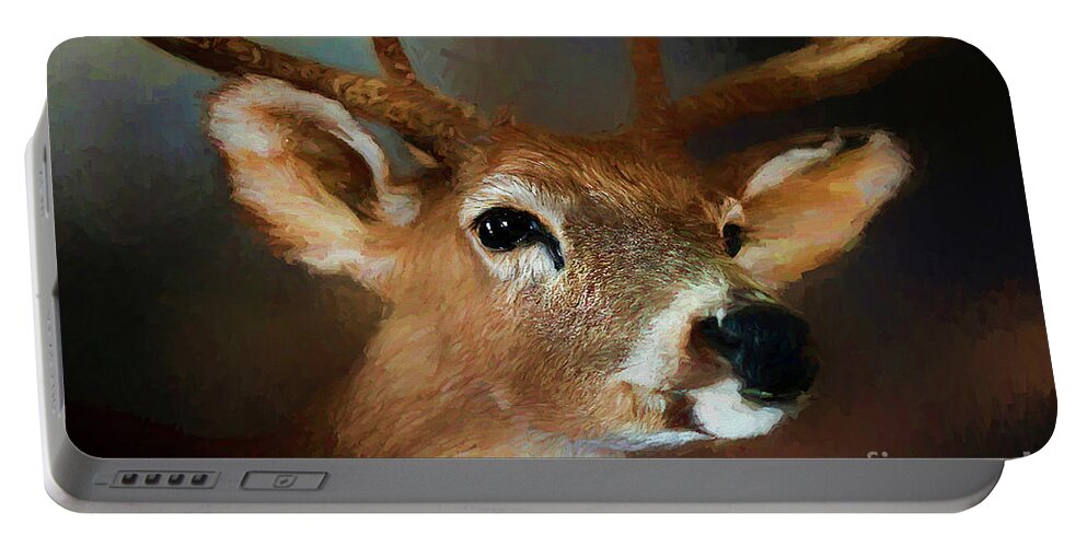 Digital Painting Portable Battery Charger featuring the photograph Buck by Darren Fisher