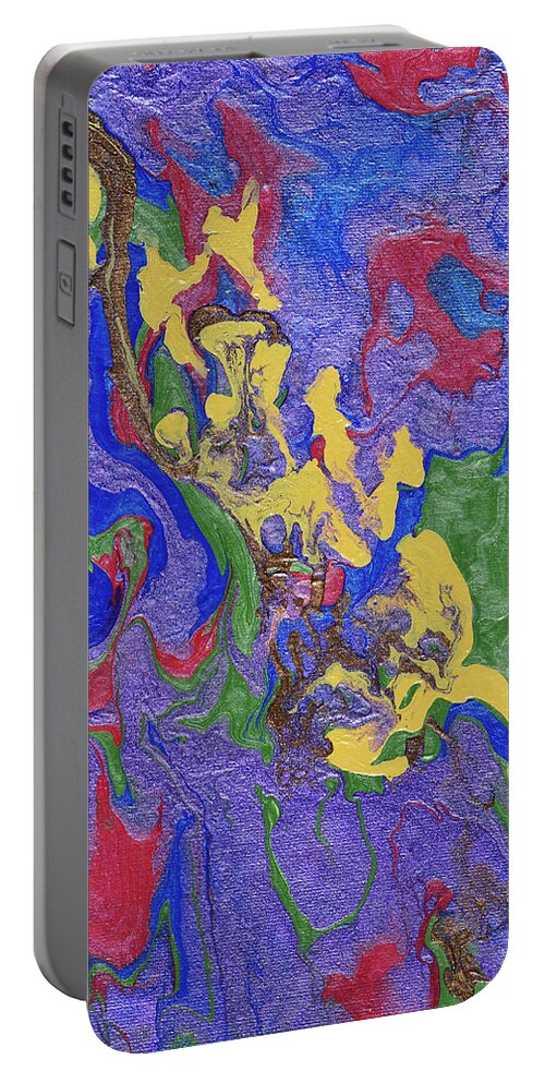 Bronco Portable Battery Charger featuring the painting Bucking Bronco by Donna Blackhall