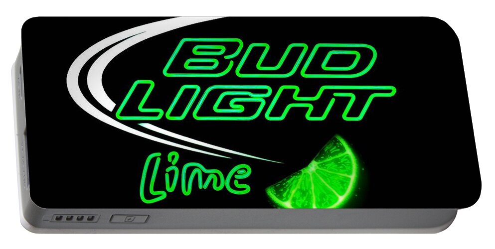  Portable Battery Charger featuring the photograph Bud Light Lime Re-edited by Kelly Awad