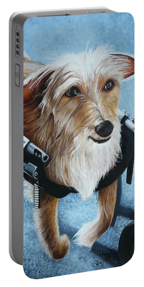 Pet Portable Battery Charger featuring the painting Buddy's Hope by Vic Ritchey