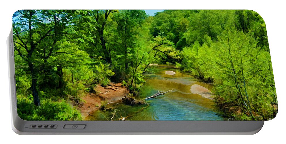  Portable Battery Charger featuring the photograph Buffalo Creek - Digital Paint by Debbie Portwood