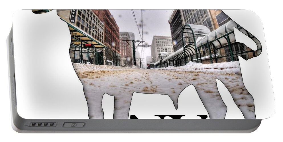 Michael Frank Jr; Nikon; Hdr; Iphone Case; Iphone; Galaxy; Galaxy Case; Phone Case; Buffalo; Buffalo Ny; Buffalo Portable Battery Charger featuring the photograph Buffalo NY Snowy Main St by Michael Frank Jr