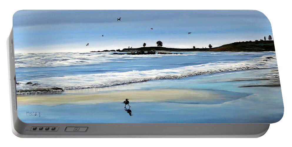 Bull Beach Portable Battery Charger featuring the painting Bull Beach 2 by Marilyn McNish