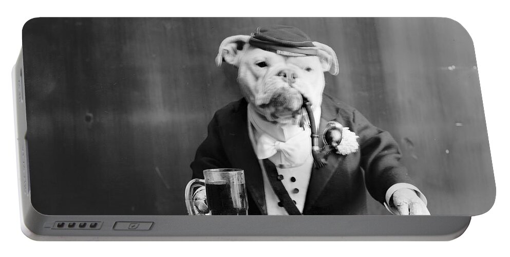 1905 Portable Battery Charger featuring the photograph BULLDOG, c1905 by Granger